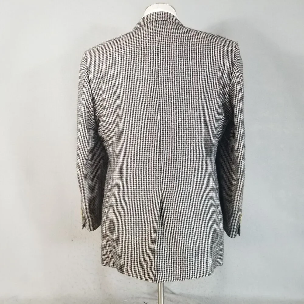 Evan Picone Jacket Sports Coat Mens 44L Brown Tweed‎ Wool Vintage USA